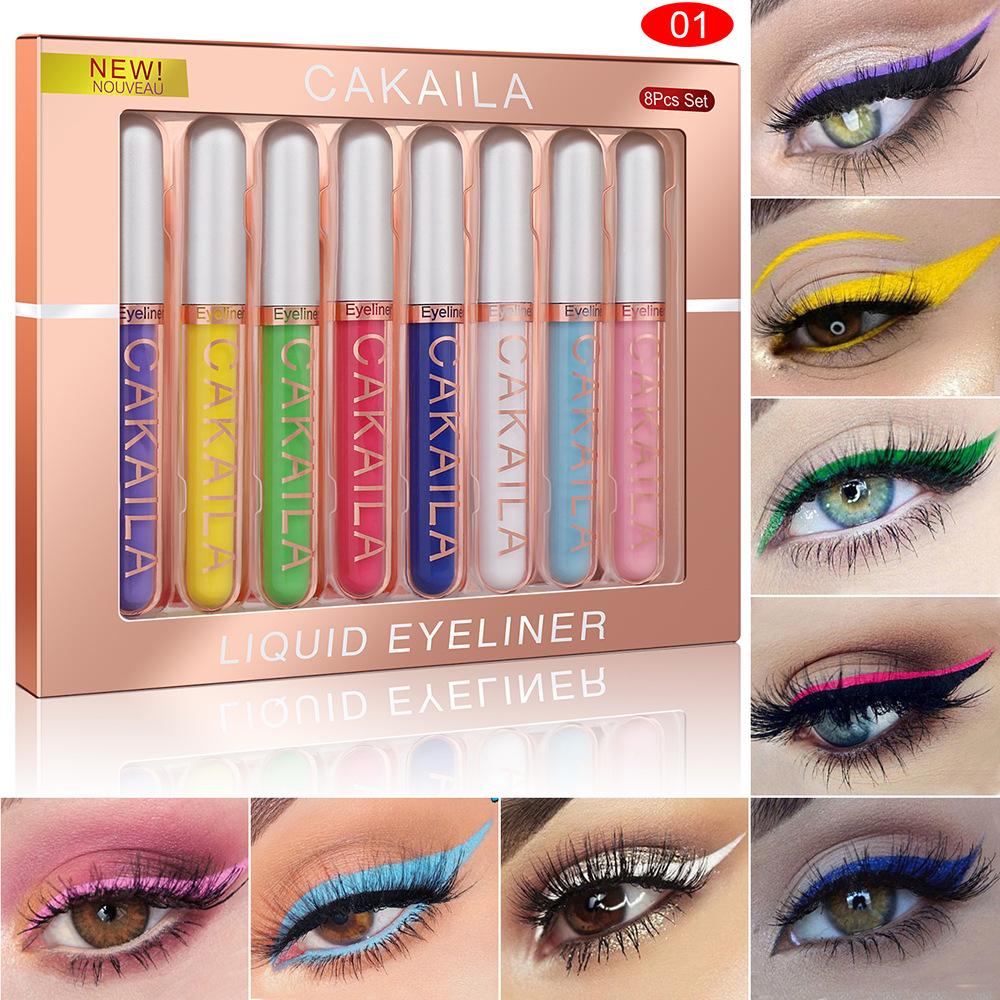 Waterproof Liquid Eyeliner Pen - 8-Color Set Waterproof Eyeliner Pens Long-lasting