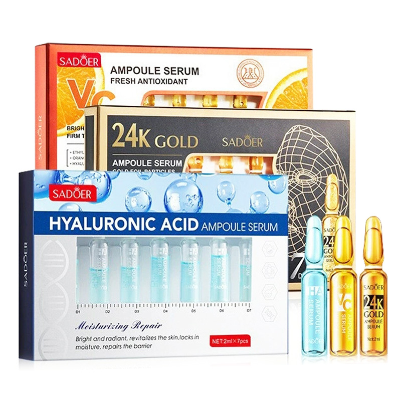 Hyaluronic Acid Facial Serum - 7pcs/Kit SADOER Ampoule Vitamin C 24K