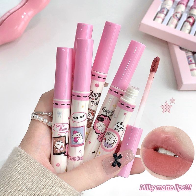 Gege Bear 6PC Velvet Lip Mud S - đánh giá và giá Matte Velvet Lip Tint Long Lasting