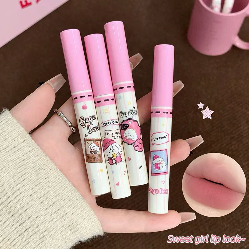 Gege Bear 6PC Velvet Lip Mud S - đánh giá và giá Matte Velvet Lip Tint Long Lasting