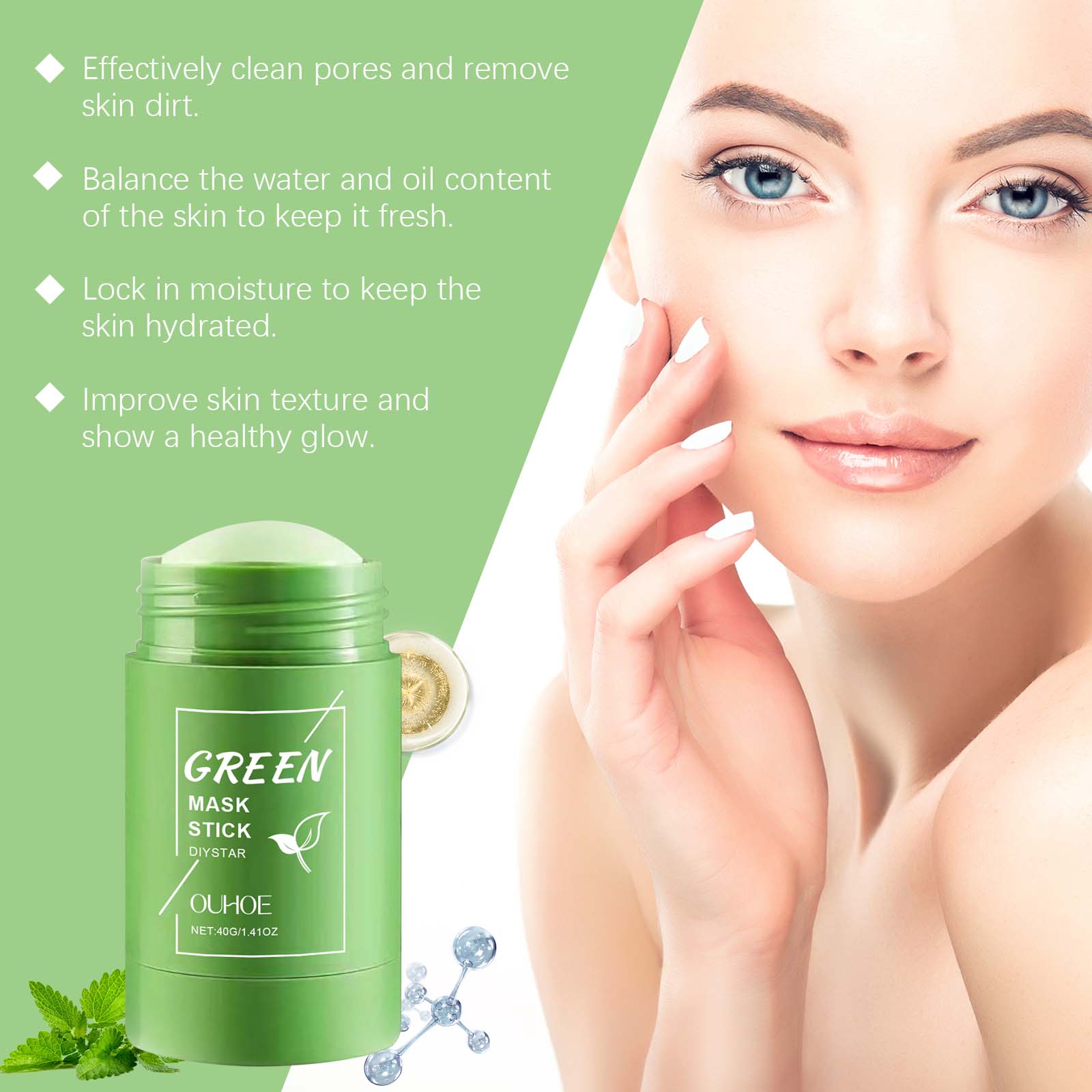 Green Tea Mask Stick for Face  - đánh giá và giá Green Tea Cleansing Clay Mask