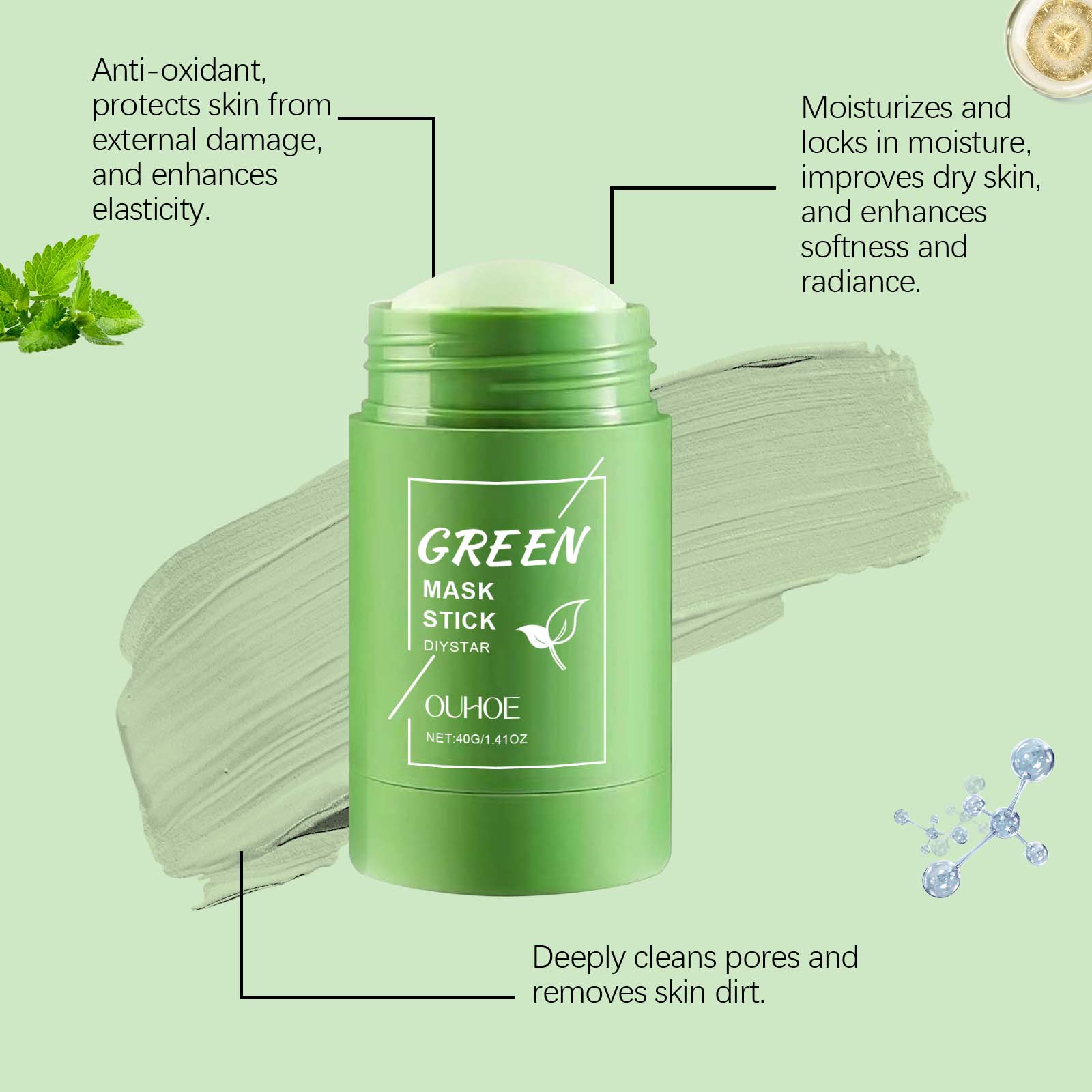 Green Tea Mask Stick for Face  - đánh giá và giá Green Tea Cleansing Clay Mask