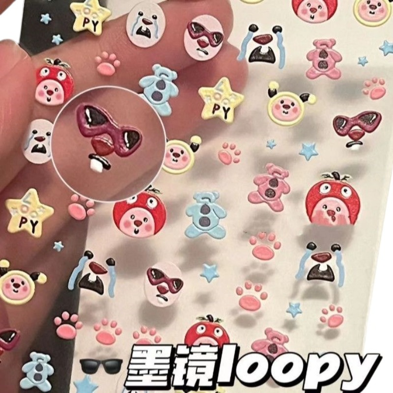 Loopy 3D embossed sticker, tra - đánh giá và giá Nail Art