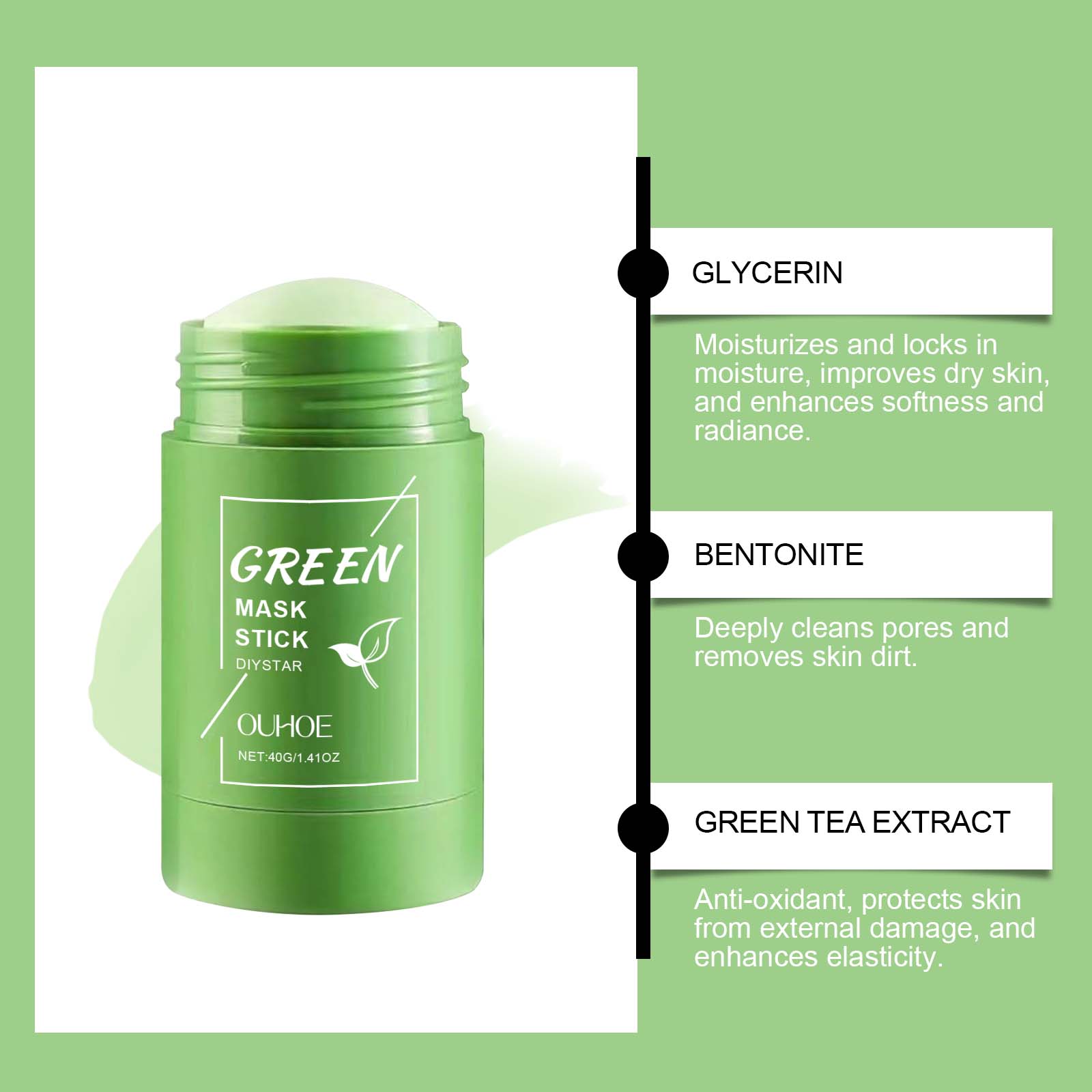 Alaska Volcano & Green Tea Dee - đánh giá và giá Green Tea Cleansing Clay Mask