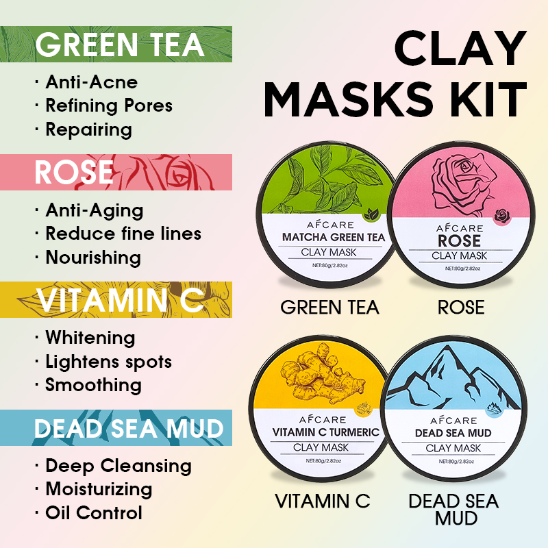 4 Pcs Clay Face Mask Set - Tur - đánh giá và giá Green Tea Cleansing Clay Mask