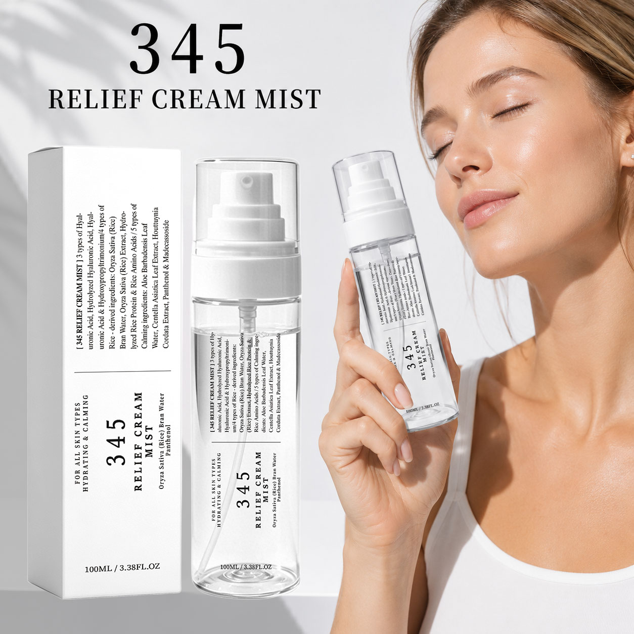 345 Relief Cream Mist Korean S - đánh giá và giá Hyaluronic Acid Facial Serum