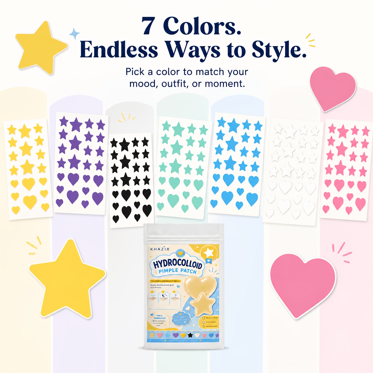 7 colors, 252 PCS/756 PCS. Sta - đánh giá và giá Hydrocolloid Pimple Patch