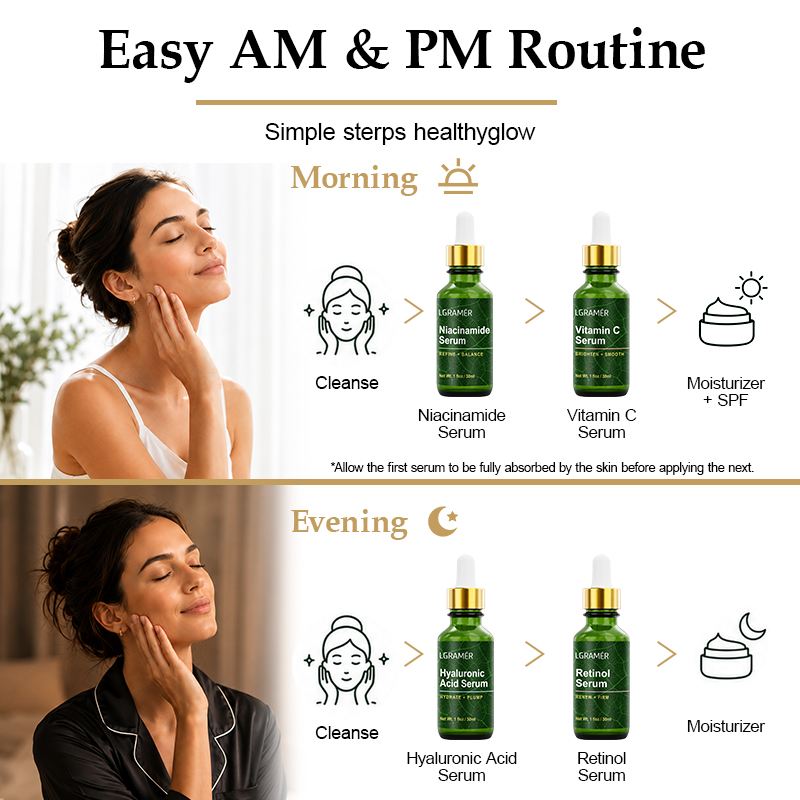 4PCS Facial Serum Set Niacinam - đánh giá và giá Niacinamide Pore Shrinking Essence
