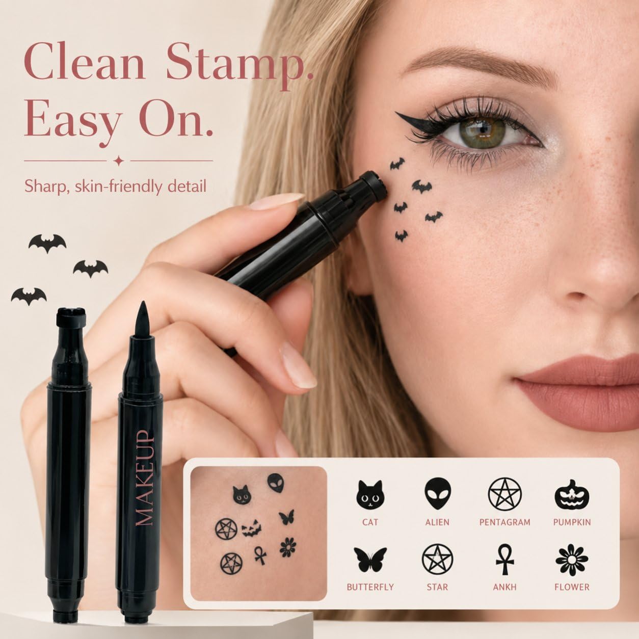 Halloween Dual-Ended Stamp Eye - đánh giá và giá Waterproof Liquid Eyeliner Pen