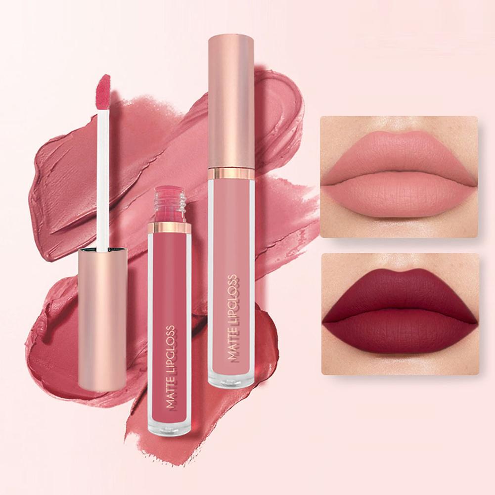 3pcs/set Nude Lip Gloss Matte  - đánh giá và giá Matte Velvet Lip Tint Long Lasting