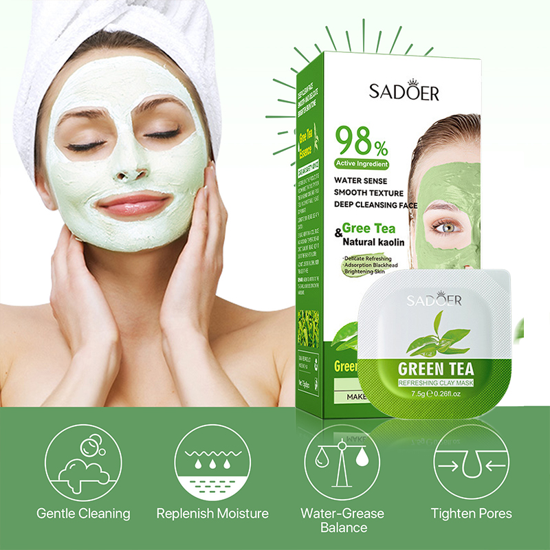 8 Chiếc Trà Xanh Làm Sạch Mặt  - đánh giá và giá Green Tea Cleansing Clay Mask
