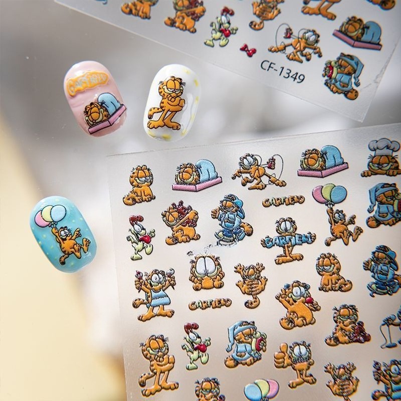 New Garfield Nail Art Stickers - đánh giá và giá Nail Art