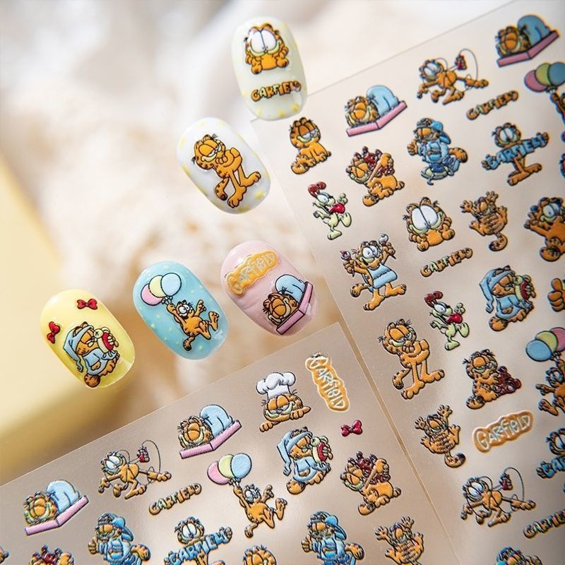 New Garfield Nail Art Stickers - đánh giá và giá Nail Art