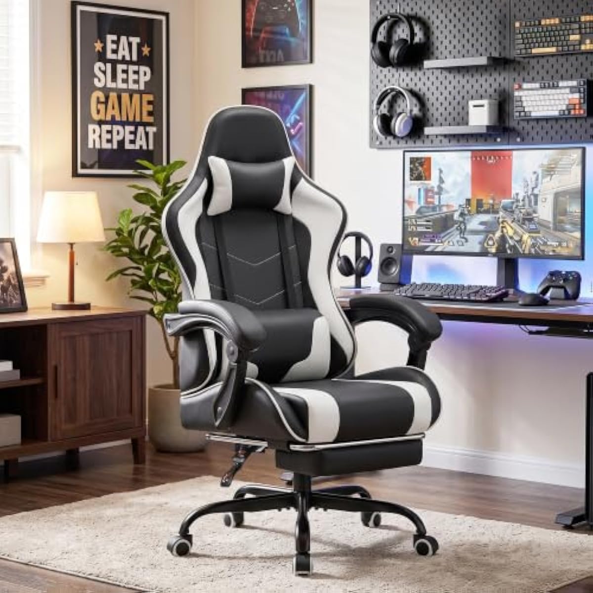 Gaming Chair with Adjustable H - đánh giá và giá Massage