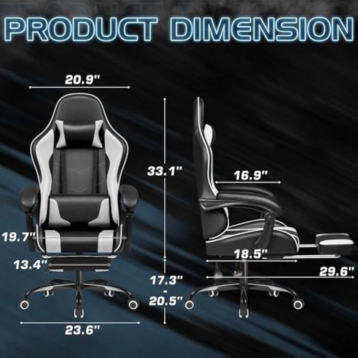 Gaming Chair with Adjustable H - đánh giá và giá Massage