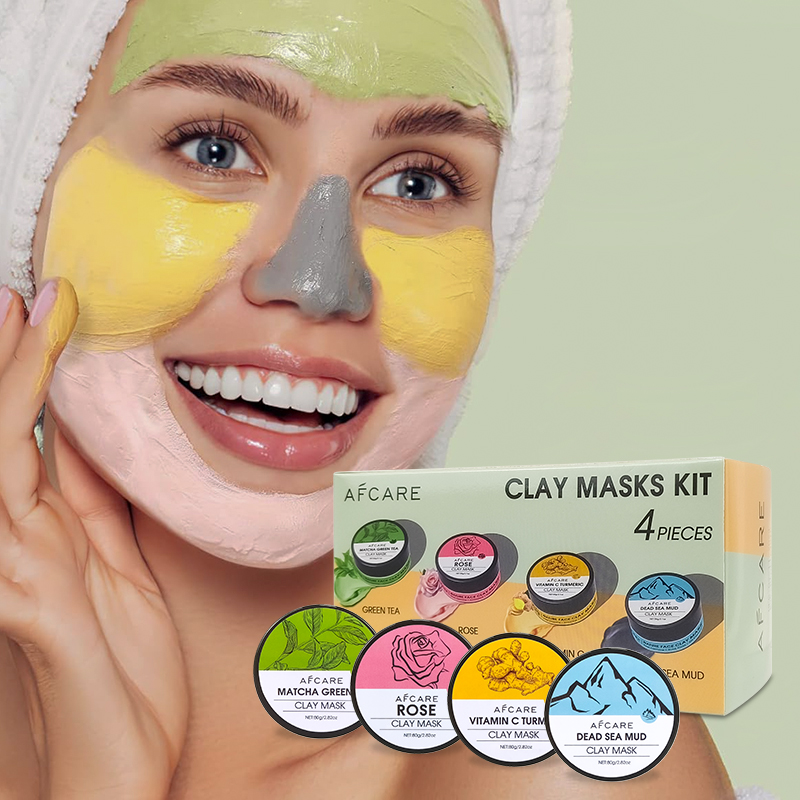 4Pcs Face Mask Set with Turmer - đánh giá và giá Green Tea Cleansing Clay Mask